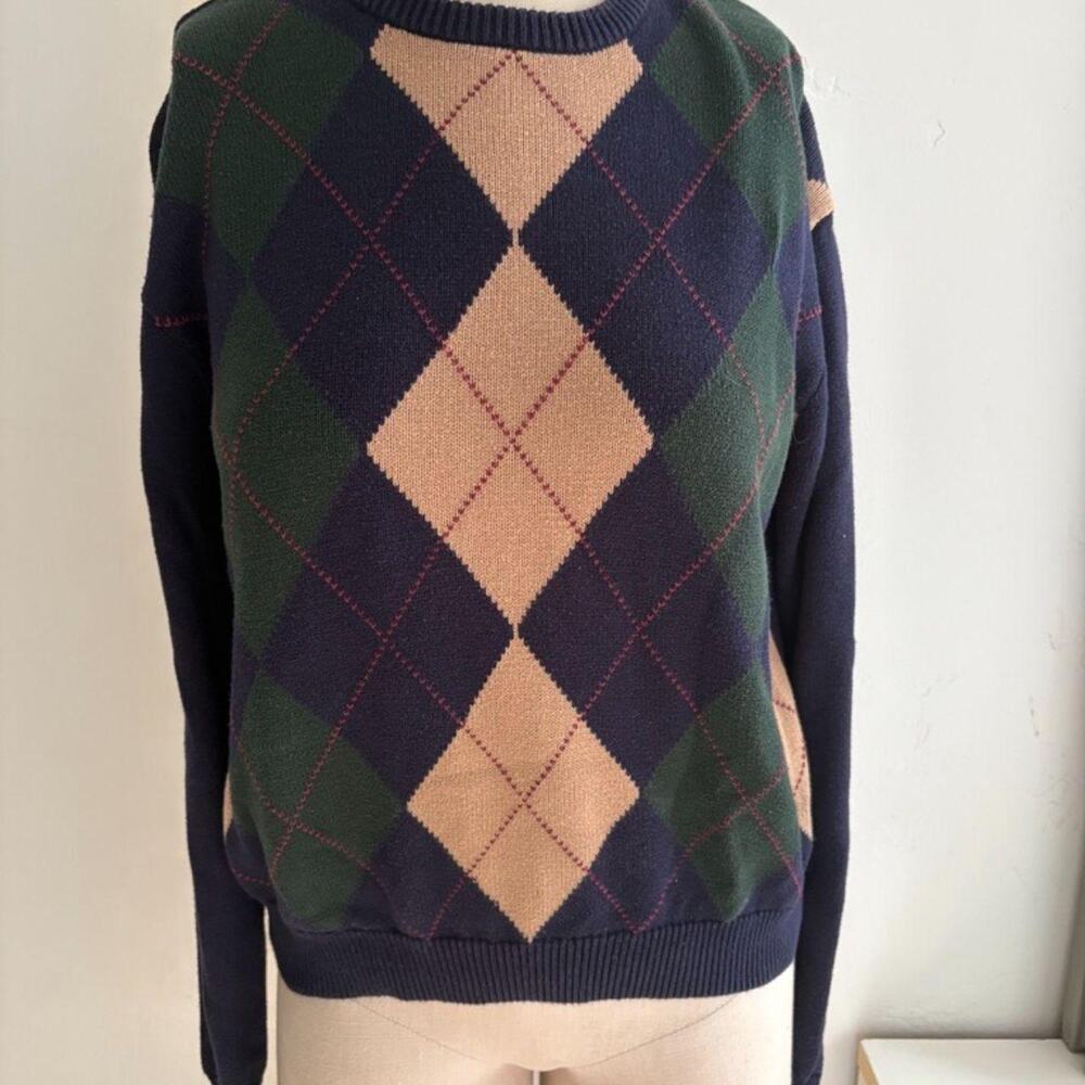 Brandy Melville argyle sweater - Navy, Green, Tan